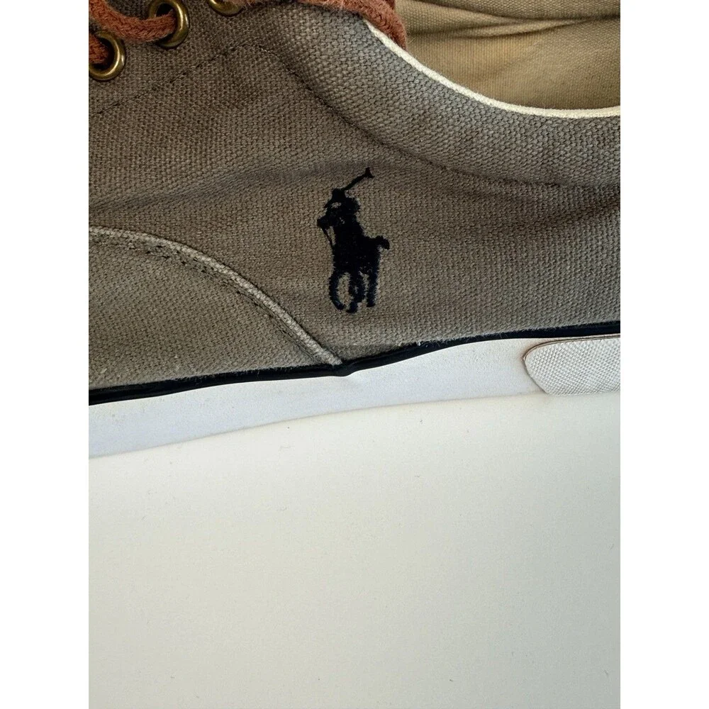 Polo Ralph Lauren Mens ForestMont 2 Low Top Canvas Trainers Soft Grey Size 13 D